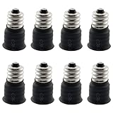 SQXBK 8PCS Black E12 to E14 Adapter Converter Bulb Converter E12 to E14 Adapter Light Bulb Socket E12 Male to E14 Female Bulb Converter LED Light Holder Lamp Adapter Socket Changer