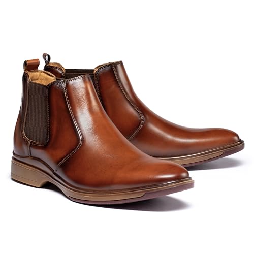 ArcBrothers Men's Chelsea Dress Boots Comfortable Leather Slip On Ankle Boots For Casual & Formal Occasions4