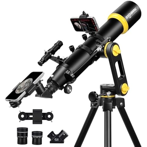 Telescope, Telescopes for Adults Astronomy Professional, 90mm Aperture 700mm High Powered Telescope for Beginners & Kids with Precision Adjustment Vertisteel AZ Mount Tripod Phone Adapter Cover