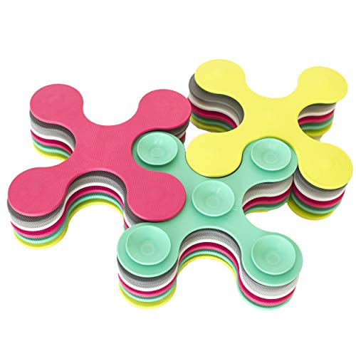 Baignoire glissante ? Tapis de bain puzzle multicolore pour sécuriser bébé