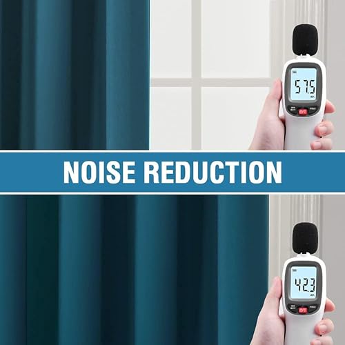Image of Galaxy Home Decor Premium True Blackout Curtains for Long Door 9 Feet Long 100% Light Block | Thermal & Noise Insulation | Black Back Coating | Pack of 2 | Teal