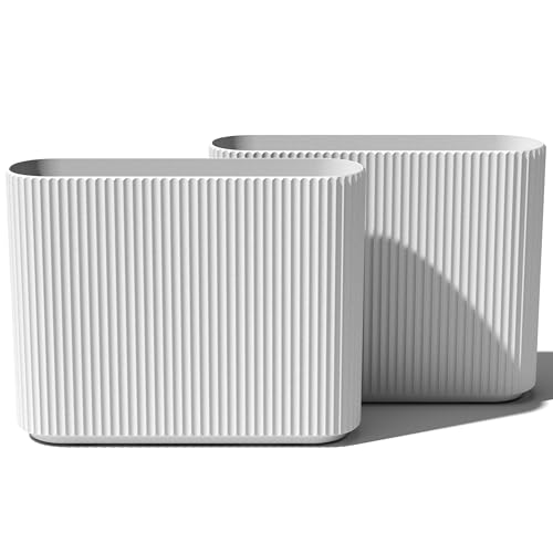 Image of Veradek Demi Series Span Planter - Tall and Wide Outdoor Planter with Shelf