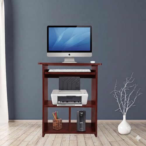 Image of Purple Furniture Engineered Wood Elite Home Office Computer Table,Study Desk,Writing Desk and Lap Desk for Students,Kids and Adults(Matte Finish, Do-It-Yourself, Small) (Mahogany)