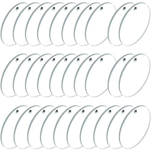 Acrylic Keychain Blanks for Vinyl Craft, PinCute 30 Pieces Clear Acrylic Circle Blanks, Durable Acrylic Round Discs, Perfect Accessories for DIY Projects & Crafts Making (2 Inch)