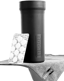 EYESHAKER Set - Opatentowane Urządzenie do Czyszczenia Okularów - W Komplecie EYE-SHAKER, Specjalny Środek Czyszczący i Ściereczka z Mikrofibry - Innowacyjne Czyszczenie Okularów jak u Optyka