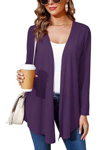 Image of Women's Lightweight Open Front Cardigans Casual Soft Drape Spring Summer Fall Cardigan S-3XL