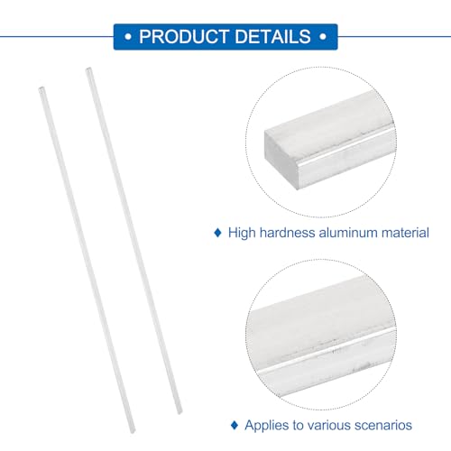 Image of MECCANIXITY 6 Pcs Square Aluminum Flat Bar, 1 /8 inch (4mm) Thick x 1 /4 inch (6mm) Width x 16 inch (406.4mm) Long 6061 Aluminum Flat Plate Solid New Mill Stock Silver for Industrial Building