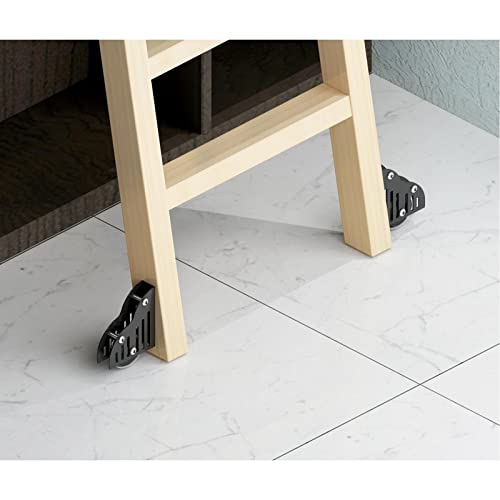 Sliding Ladder Door Hardware Kit - Library Rolling Ladder Kit With Floor Rollers, 3.3Ft-26.2Ft Mobile Ladder Track, Black Carbon Steel Rolling Ladder Full Set Hardware, With Ground Wheels (Size : 700 #TOP5