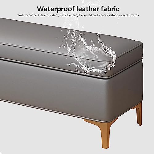 Pouf en similicuir avec rangement servant de table basse moderne