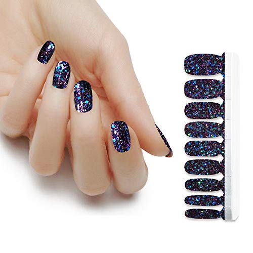 Bornbeauty Nail Stickers For Women 4 Sheets Sparkle Bling Gradient Polish Strips Ashesive Nail Art Sets For Women Girls #TOP3