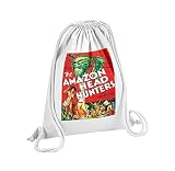 Borsa da palestra in cotone Amazon Head Hunter Orignal Retro Vintage Film Cinema 12 Litri, bianco, 37 x 46 cm