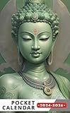 Pocket Calendar 2024 - 2026 With Moon Phase: Three-Year Monthly Planner for Purse , 36 Months from January 2024 to December 2026 | Buddha tattoo idea | Green Tara | Padmasambhawa