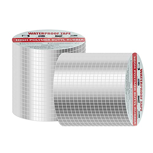 Butyle en Étanche Ruban 100mmx5m - Adhésif Étanche Ruban, Ruban Butyle Adhésif, Butyle Ruban de Réparation, Réparation de Fuite pour Réparer le Toit, Bitume, Correctifs Imperméables, Auto-Adhésif