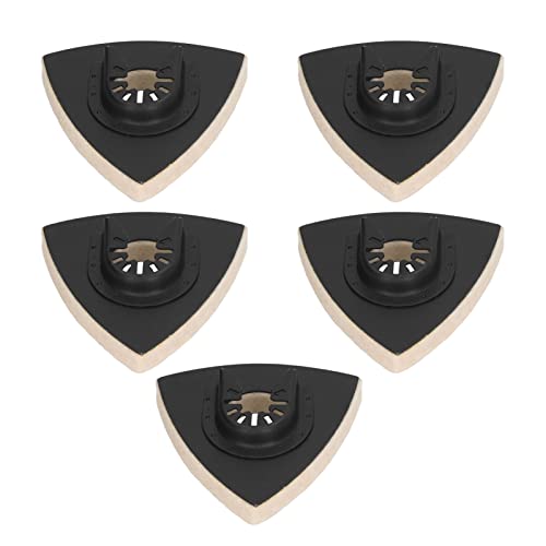 Almofada de Polimento de lã Akozon, Almofada de Polimento de Feltro Triangular de 5 Peças Com Base d