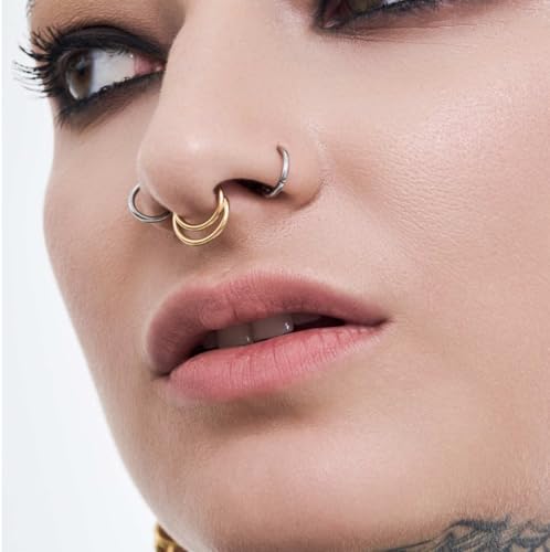 16G Septum Ring Hinged Septum Clicker Nose Ring Septum Piercing Jewelry3