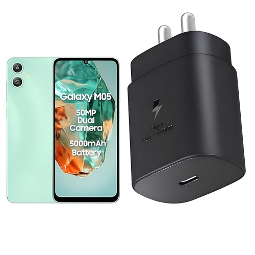 Image of 25W Type C Power Fast Charger Adapter for Samsung M05 /F05 /M55s /M35 /F55 /A35 /A16 /A15 /M15 /F15 /S23 fe /S24 /S23 /Z fold /Z flip /6 /5 /4 /3, 25 watt Support Galaxy Tab & Other Android USB C Mobile Phones, Black