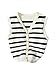 Floerns Girl's Striped Button Down Sweater Vest V Neck Sleeveless Lightweight Knitted Tank Top Black and White 10Y