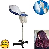 ☞ 360 ° movible: deslizamiento libre completo, empuje, extracción y movimiento fáciles y constantes. No tiene que cambiar el ángulo de su cabello seco con frecuencia. Altura ajustable y ángulo de vapor. Puedes sentarte en silencio y leer la revista, tu cabello se secará. Es muy útil en la vida cotidiana.