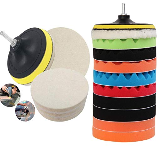 Image of DIY Crafts Pack Of 12 Pcs, 3inch Multi Color Kit, 1 inch /2 inch /3 inch /4 inch /5 /6 inch /7 inchinch Felt Pads Waxing Buffing Polishing Sponge Car Polisher Car Polishing Woolen Buffer, Wa(Pack Of 12 Pcs, 3inch Multi Color Kit)