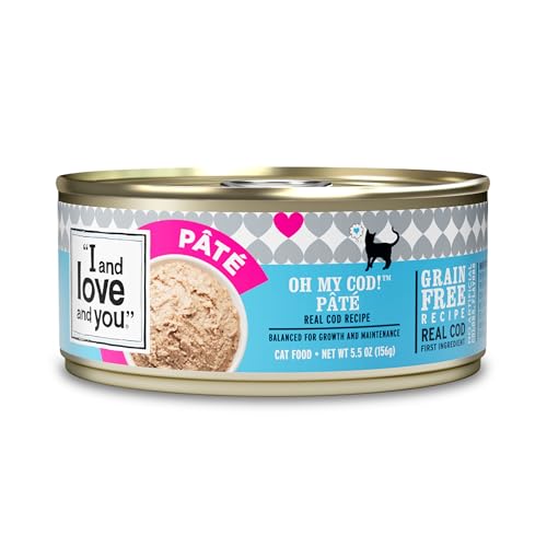 Image of I and love and you Wet Cat Food - Oh My Cod Pate - Cod Recipe, Grain Free, Filler Free, 5.5oz Pack of 12 Cans