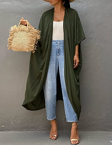 Image of Bsubseach Stylish Tie Dye Open Front Long Kimono Swimsuit Coverup for Women | Loose Fit Boho Style Bathing Suits Cardigans,Summer Causal Resort Wear