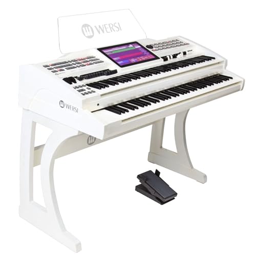 Wersi OAX1 Deluxe Elektronische Orgel, 76 Tasten, Stylearranger, Aftertouch, 1500 Sounds, 350 Styles, Audio Recorder, Integrierte Effekte, Perlmutt Weiss