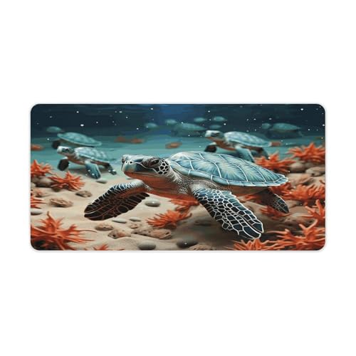Turtle Starfish Desk Pad Base de Goma Grande