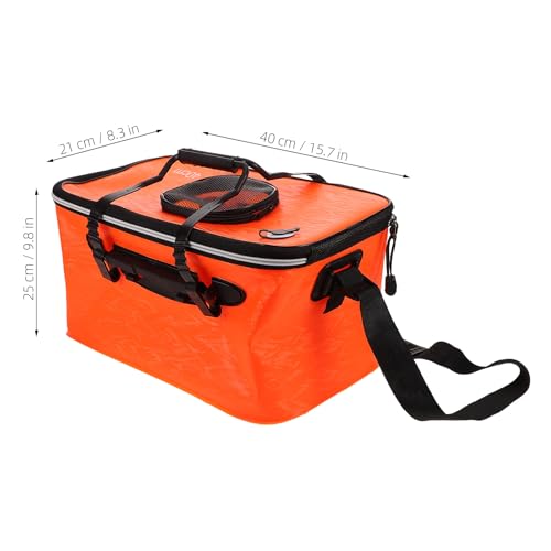 Cubo de pesca plegable antitirones contenedor de cebo con rejilla superior 5