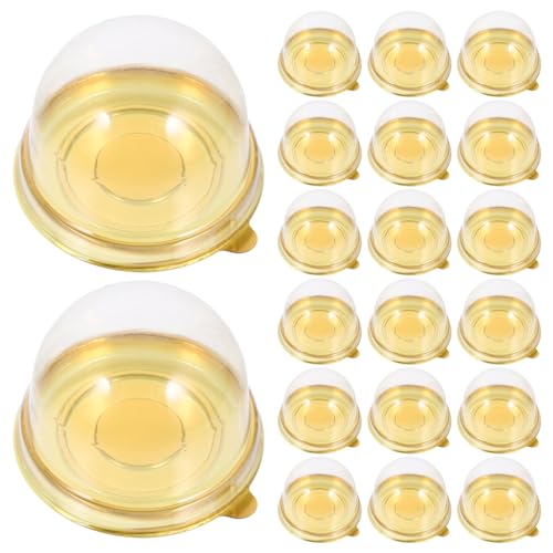 HOLIDYOYO 50pcs Mini Cake Box Yolk Pastry Holders for Desserts for Moon Cakes Parties and Events Elegant Packaging for and Storage