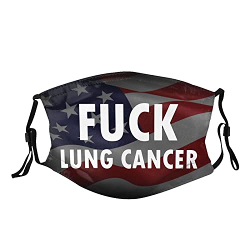 Fuck Lung Cancer Face Mask Washable Reusable Adults Breathable with 2 Filters Black