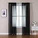 MIULEE Tende 2 Pannelli Trasparenti in Voile Con Passanti Morbidi Finestre per Camera da Letto e Soggiorno 140x245cm Nero
