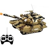 ■ Altamente restaurado: 1:32 modelo de tanque original de restauración de alta precisión, disparo BB. Sonidos de disparo realistas y acción de retroceso cuando los cañones disparan; Sonido de arranque de motor de simulación, sonido de motor, sonido de ametralladora; Movimiento de velocidad de duelo: adelante / atrás, giro a la izquierda / derecha, giro. Rotación de torreta de 360 ​​grados; El barril se puede levantar 30 grados; Equipado con Caterpillar de alto agarre; Sistema de suspensión de t