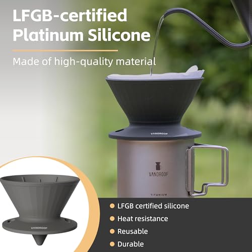 Vandroop Gotejador de café dobrável, máquina de café reutilizável de silicone para acampamento, viag