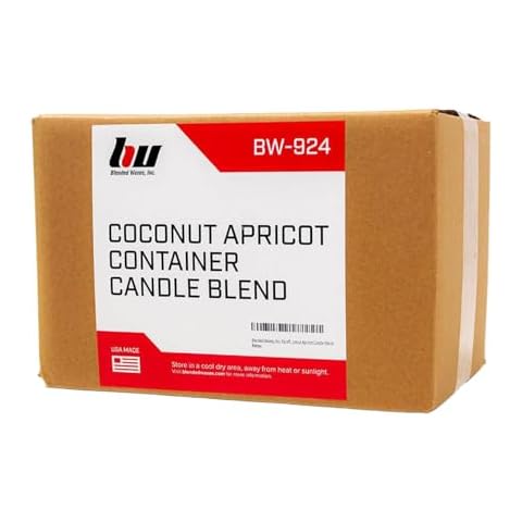 Blended Waxes, Inc. Coconut Apricot Wax for Candle Making, Nature-Sourced Single Pour Coconut Apricot Wax Blend, Premium Scent-Absorbent Wax for Candle Making 10 lb Pastilles Cover