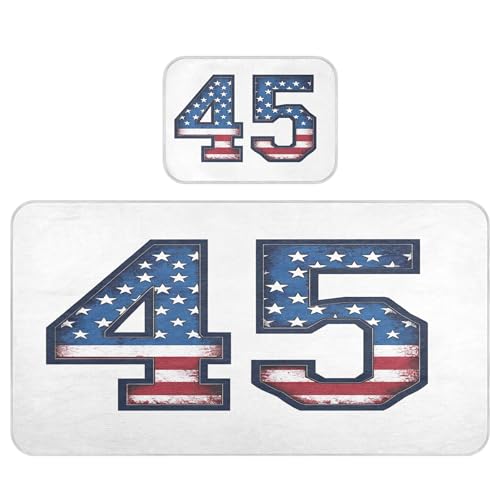 Takiito Patriotic Number 45 Baby Cooling Mattress Pad, Soft & Breathable Cooling Mat Keep Baby Cool in Summer 28x52 in, Nursery Essential