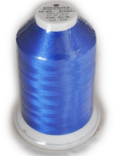 Hilo Rayón Rheingold No. 40 Azul, Cono Comercial para Bordado en Máquina, 5500 yardas