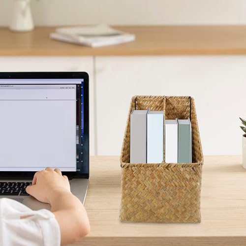 Panier tressé herbe Zerodeko boîte de rangement bureau - 6