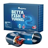 Perky Fins Betta Fish Tunnel Hideout Blue | Aquarium Cave & Tunnel Decor for Betta Fish, Shrimp & Small Fish | Fish Tank Decoration, Betta Tank Accessory & Enrichment Toy
