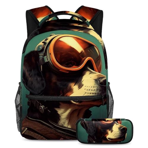 Cartables de grande capacité Vintage Cool Dog 5 parfaits pour les cours et les voyages