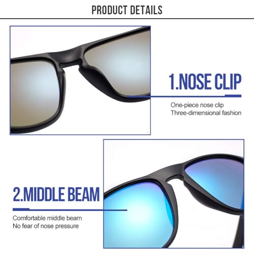 Image of Sunglasses for men Retro Driving Glasses Fashion UV400 Protection Black Retro Sun Glasses Driving Fishing