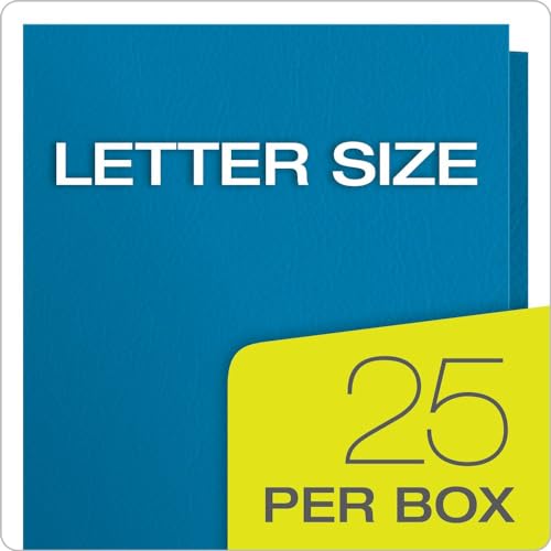 Oxford Twin-Pocket Folders, Textured Paper, Letter Size, Light Blue, Holds 100 Sheets, Box of 25 (57501EE) image 3