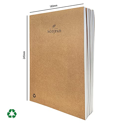 Image of Imagine Products B5 Recycle Notepad Combo Pack (Beige, Pack of 5), 100 Pages Each, Narrow Ruled, 80 GSM Paper, 7x9 Inches, Perfect for Office, School & College