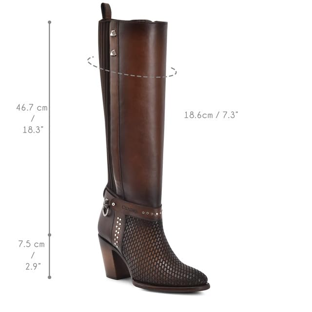 Cuadra Women's Tall Boot in Genuine Leather Brown 4V03RS2