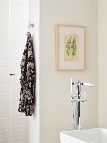 Image of Amerock Mulholland Double Prong Chrome Wall-Mounted Hook