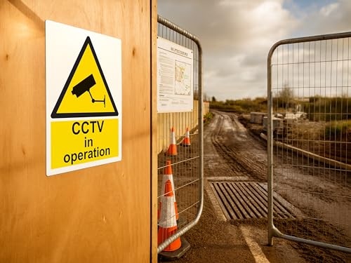 Image of The Workplace Depot CCTV Sign – High-Visibility Yellow & Black Surveillance Warning Sign, 300x200mm, 1mm Rigid PVC/Self-Adhesive Vinyl for Indoor & Outdoor Security (Vinyl (Self Adhesive) Pack of 10)