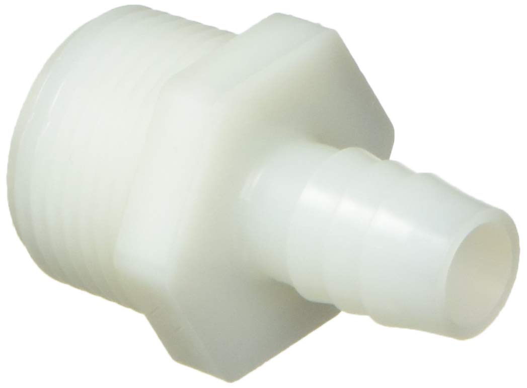Parker Hannifin 325HB-8-12N-pk20 Par-Barb Male Connector Fitting, 1/2 Hose Barb x 3/4 Male NPT, Nylon, White (Pack of 20)
