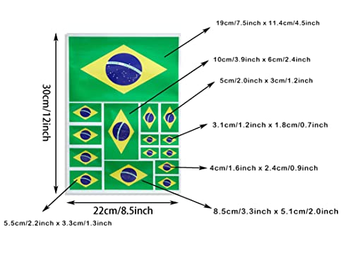 Image of CANTENDO 3Pack Brazil Flag Decal - Brazil Flags Reflective Vinyl Car Stickers - for Car Window Bumper Waterproof Sticker (12 x 8.5 Inch)