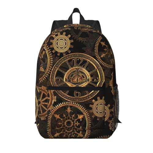 Sac à dos de voyage Gears Clock Bronze multifonction noir 43 cm
