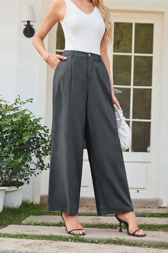 GRACE KARIN Women's Wide Leg Pants Business Casual Straight Long Trousers Palazzo Flowy Pants2