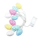 Ninevi Osterei Ostern Lichter 1.5M 10 LEDs Ostereier String Licht Oster Lichterkette Ostern Batteriebetrieben Für Hochzeit Geburtstagsfeier Ostern Party Dekoration